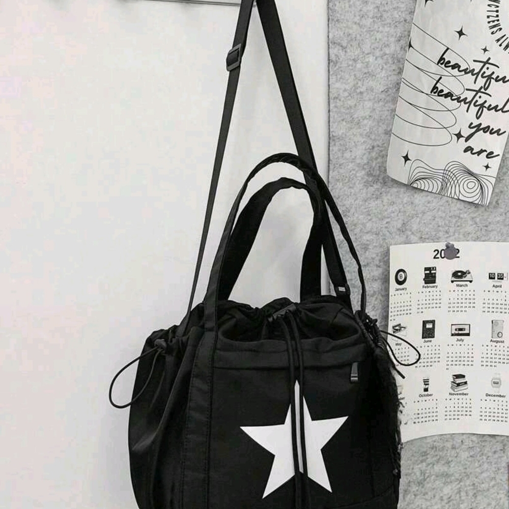 Black Star Tote & White Star Tote Bag Bundle
